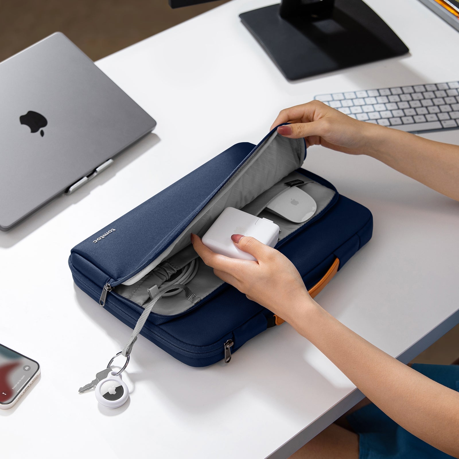 Defender-A14 Laptop Briefcase  16-inch | Navy Blue